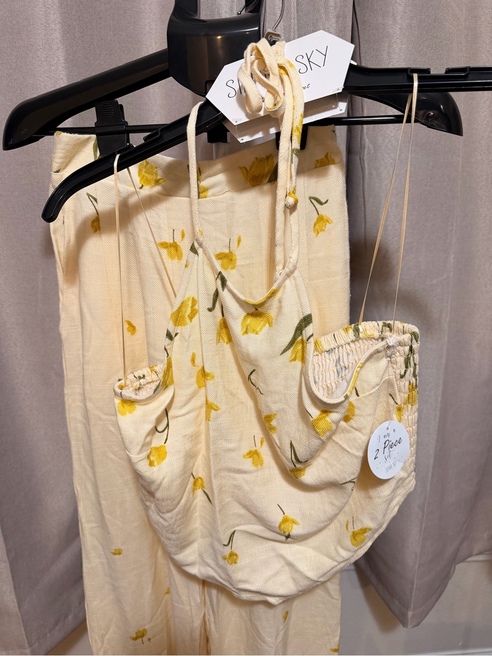 Sienna Sky Cream Yellow Floral Two-Piece Set